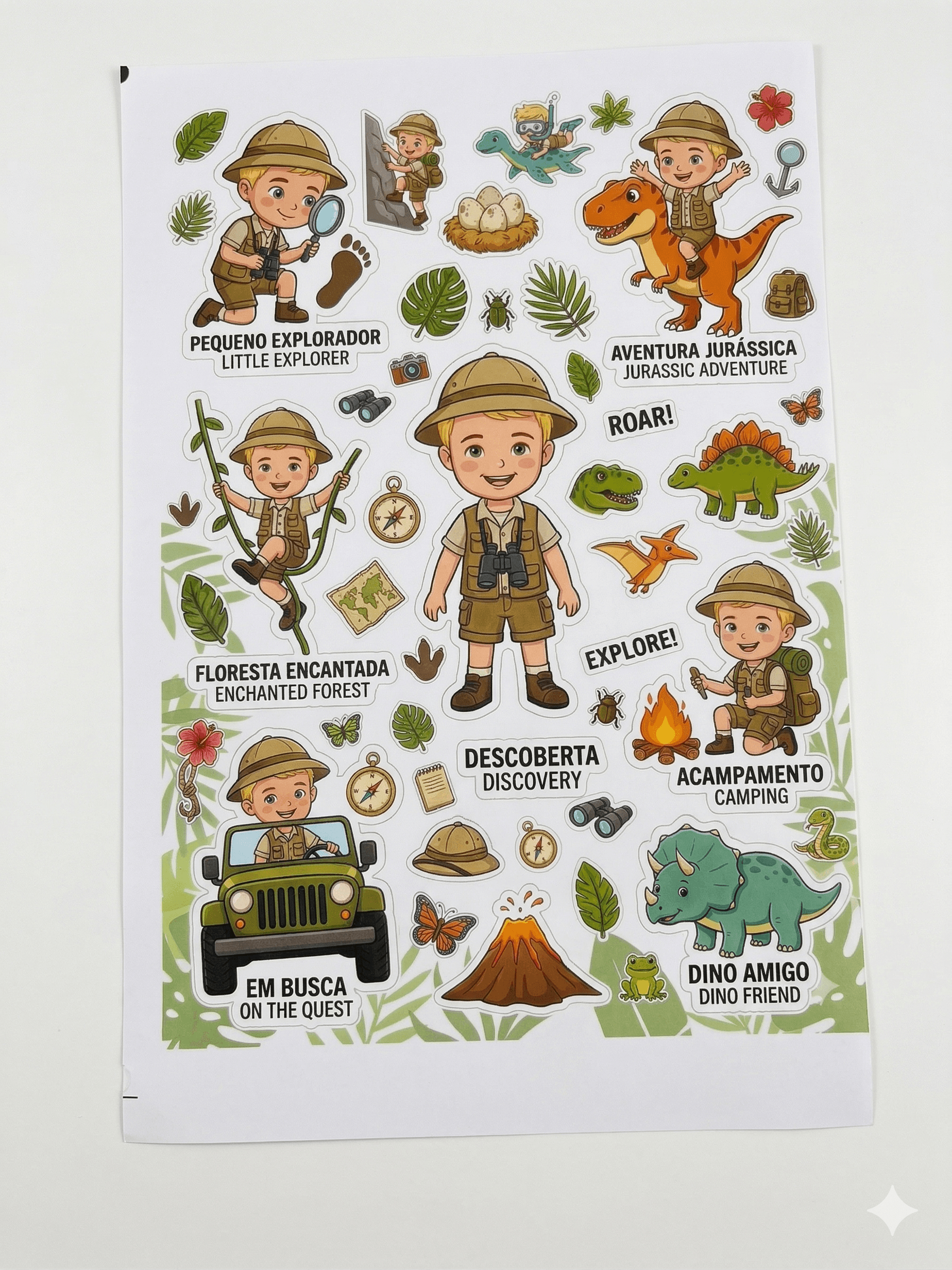 Cartela de Adesivos personalizado, exemplo 1 de 5